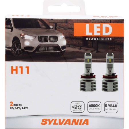 H11  Sylvania ZEVO® LED Headlight Bulb, 6000k Cool White Light, 2-pk