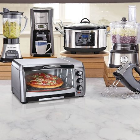 Hamilton Beach Easy-Reach Convection Toaster Oven w/ 3 Functions, Stainless Steel, 6-Slices