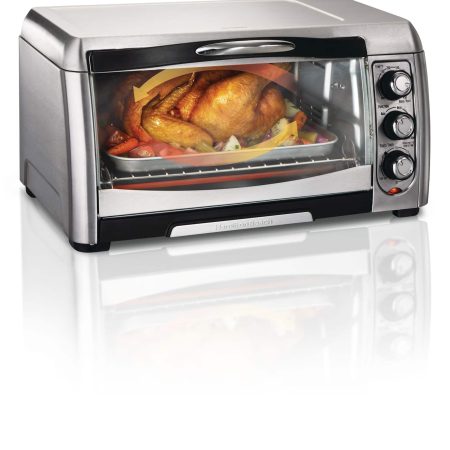 Hamilton Beach Easy-Reach Convection Toaster Oven w/ 3 Functions, Stainless Steel, 6-Slices