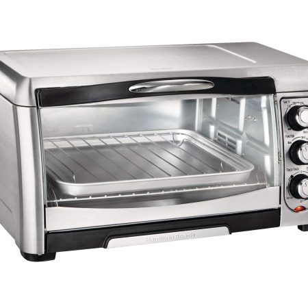 Hamilton Beach Easy-Reach Convection Toaster Oven w/ 3 Functions, Stainless Steel, 6-Slices