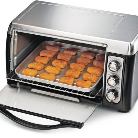 Hamilton Beach Easy-Reach Convection Toaster Oven w/ 3 Functions, Stainless Steel, 6-Slices