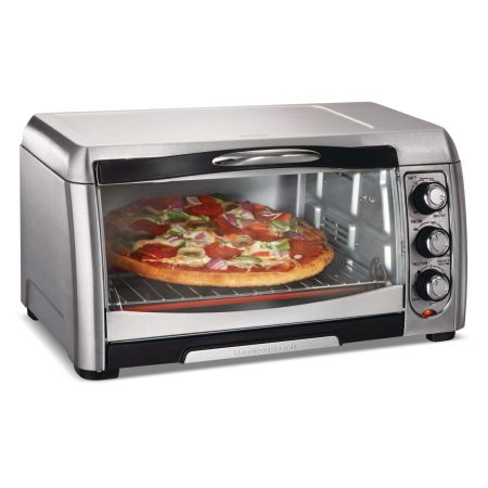 Hamilton Beach Easy-Reach Convection Toaster Oven w/ 3 Functions, Stainless Steel, 6-Slices