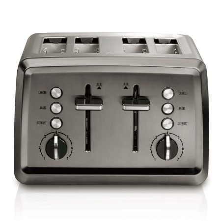 Hamilton Beach Elite Extra Wide Slots Toaster w/ 7 Settings, Stainless Steel, Black, 4-Slices