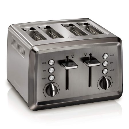 Hamilton Beach Elite Extra Wide Slots Toaster w/ 7 Settings, Stainless Steel, Black, 4-Slices