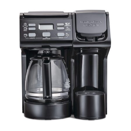 Hamilton Beach FlexBrew® 2-Way Programmable Coffee Maker w/ Glass Carafe, Black, 12-cups