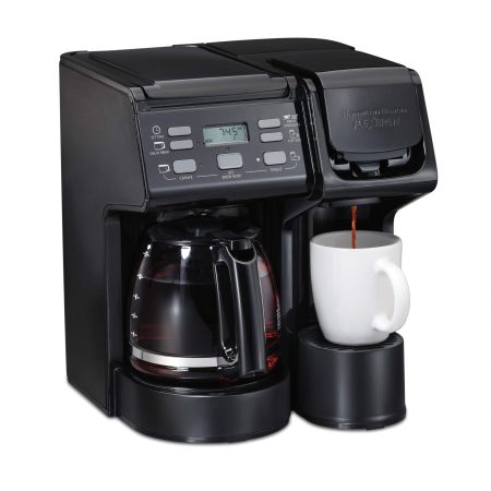 Hamilton Beach FlexBrew® 2-Way Programmable Coffee Maker w/ Glass Carafe, Black, 12-cups