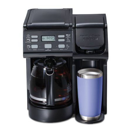 Hamilton Beach FlexBrew® 2-Way Programmable Coffee Maker w/ Glass Carafe, Black, 12-cups