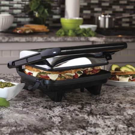 Hamilton Beach Non-Stick Panini Grill Press/Sandwich Maker, Stainless Steel