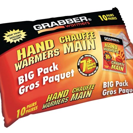 Grabber Big Pack Hand Warmers for Gloves/Pockets, 7 hours of Warmth, Instant Heat, 10-Pair