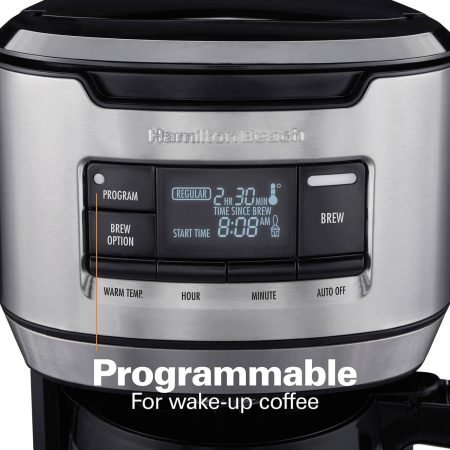 Hamilton Beach Easy Acess Programmable Coffee Maker, Stainless Steel, 14 Cups