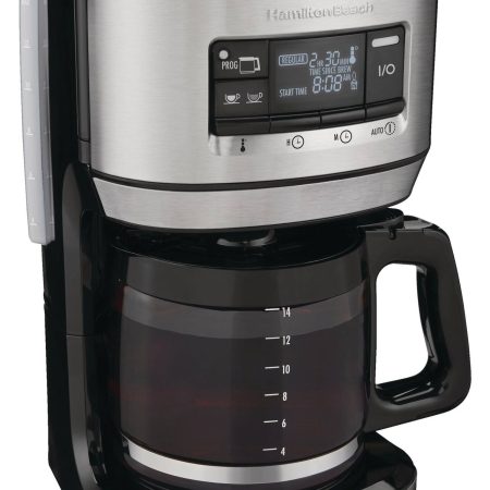 Hamilton Beach Easy Acess Programmable Coffee Maker, Stainless Steel, 14 Cups