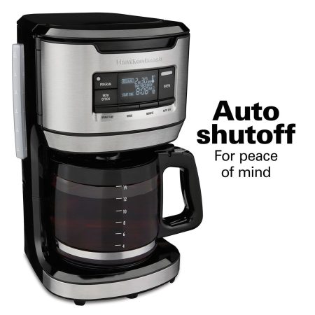 Hamilton Beach Easy Acess Programmable Coffee Maker, Stainless Steel, 14 Cups