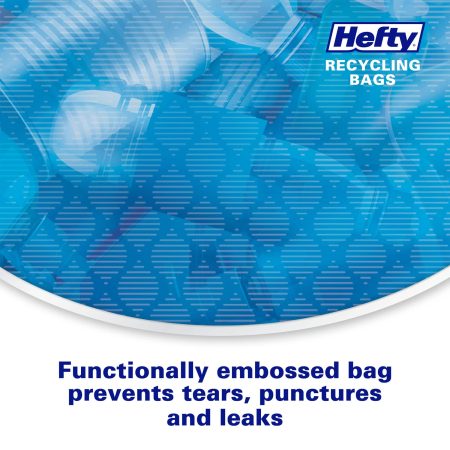 Hefty® ULTRA STRONG™ Tall 50-L Blue Recycling Garbage Bags with Drawstring & ARM & HAMMER™, 28-pk