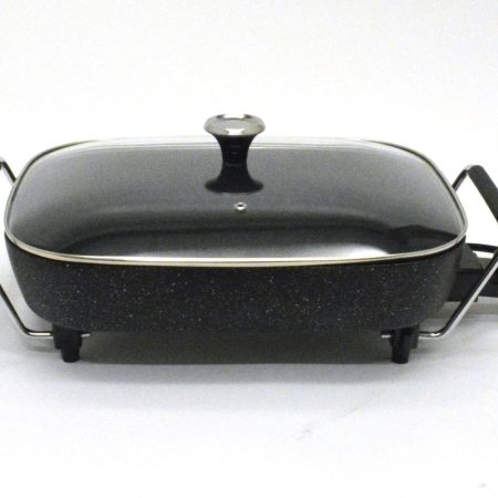 Heritage The Rock Non-Stick Electric Skillet, Black, 15x12-in