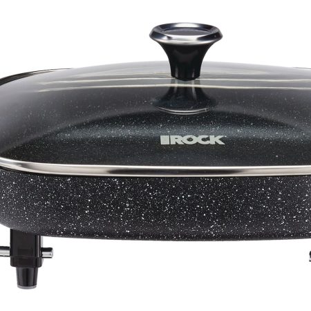 Heritage The Rock Non-Stick Electric Skillet, Black, 15x12-in