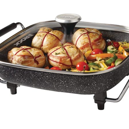 Heritage The Rock Non-Stick Electric Frying Pan/Skillet, Black, 12x12-in