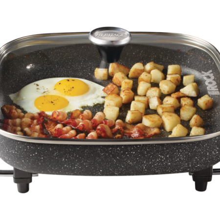 Heritage The Rock Non-Stick Electric Frying Pan/Skillet, Black, 12x12-in