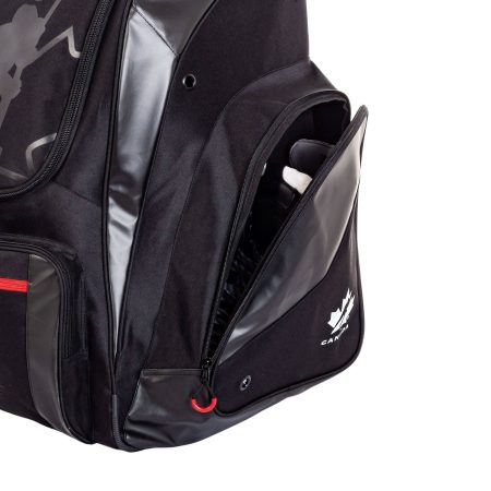 Hockey Canada Backpack Hockey Bag, Wheeled, Youth/Junior, Black, 26-in