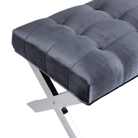 Home Gear Tufted Channel Design Bench with 6 Legs