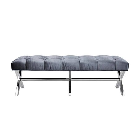 Home Gear Tufted Channel Design Bench with 6 Legs