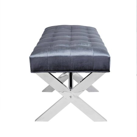 Home Gear Tufted Channel Design Bench with 6 Legs