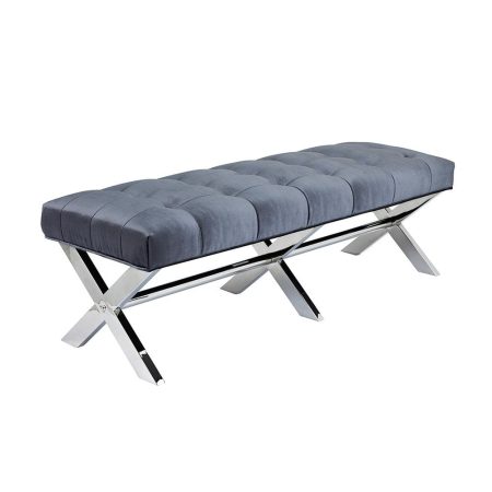 Home Gear Tufted Channel Design Bench with 6 Legs