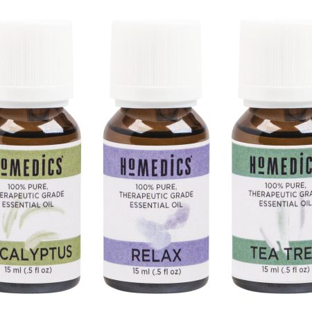 HoMedics Clarify & Relax, Eucalyptus & Tea Tree Essential Oils Aromatherapy Kit, 15-ml, 3-pk