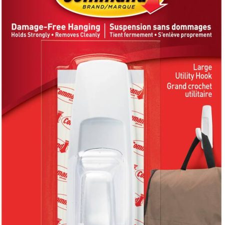 Command Removable Self-Adhesive Hooks, Large, White