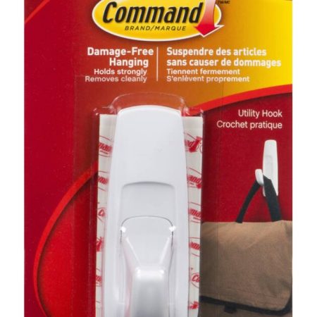 Command Removable Self-Adhesive Hooks, Large, White