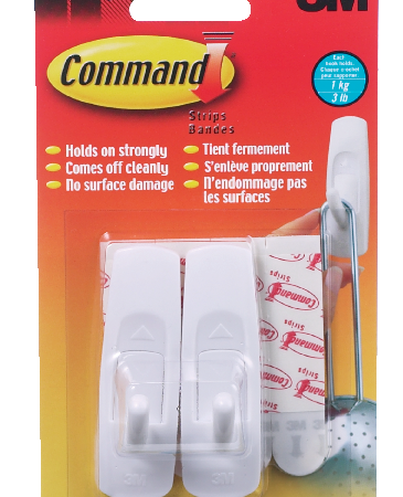 Command Medium Removable Self-Adhesive Hooks, Damage Free Hanging, Reusable