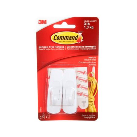 Command Medium Removable Self-Adhesive Hooks, Damage Free Hanging, Reusable