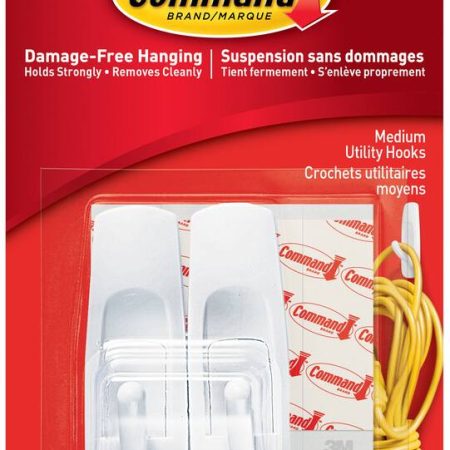 Command Medium Removable Self-Adhesive Hooks, Damage Free Hanging, Reusable