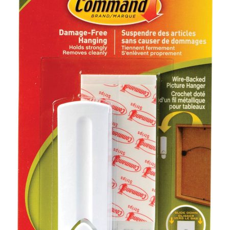 Command Wire Back Hanger Picture Hanging Hook, Damage Free Hanging, Reusable