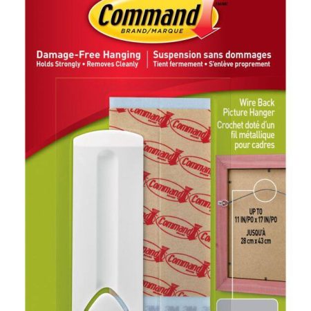 Command Wire Back Hanger Picture Hanging Hook, Damage Free Hanging, Reusable