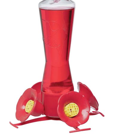 Perky Pet Pinch-Waist Red Plastic Hummingbird Feeder, 8-oz