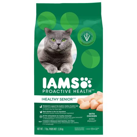 IAMS Proactive Health Lively Senior  Dry Cat Food with Chicken, 3.2-kg