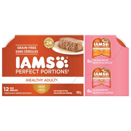 IAMS Perfect Portions Grain-Free Chicken & Salmon Wet Cat Food, 12-Pk, 900-g