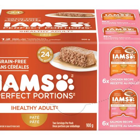 IAMS Perfect Portions Grain-Free Chicken & Salmon Wet Cat Food, 12-Pk, 900-g