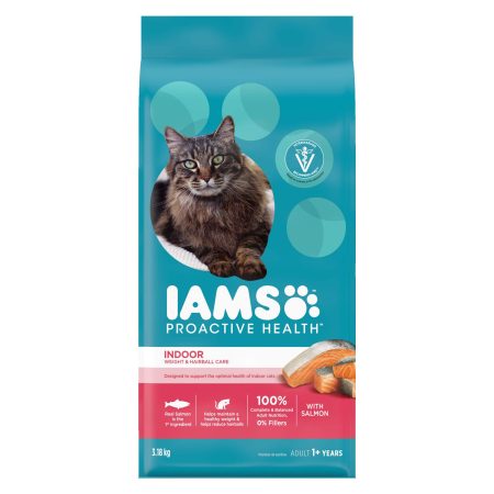 IAMS™ PROACTIVE HEALTH™ Indoor Weight & Hairball Care Salmon Recipe Dry Cat Food, 3.18-kg