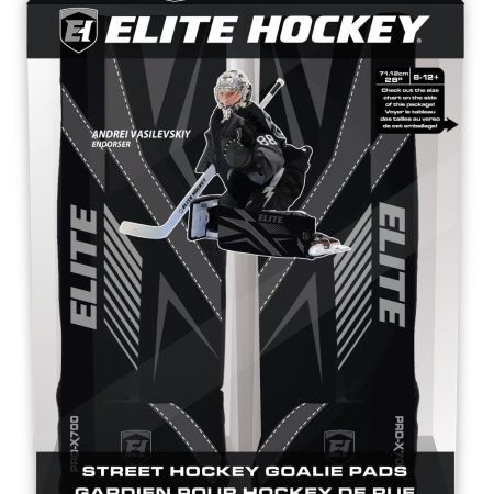 Elite Hockey Vasilevskiy PRO-X700 Street Hockey Goalie Leg Pads, Junior, 28-in