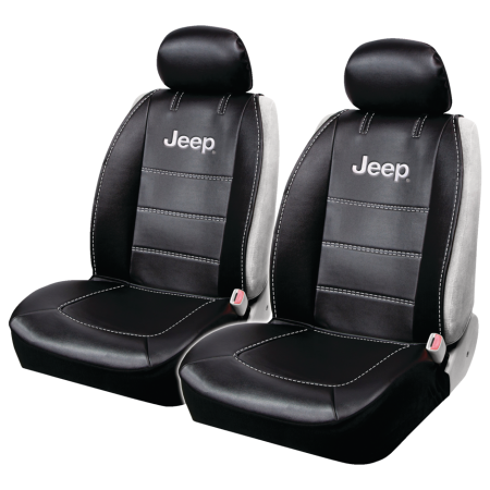 Jeep Sideless Vinyl Seat Cover, Black, 2-pk