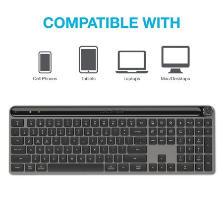 JLab Epic Bluetooth Wireless Backlit 108-Keys Keyboard, Black