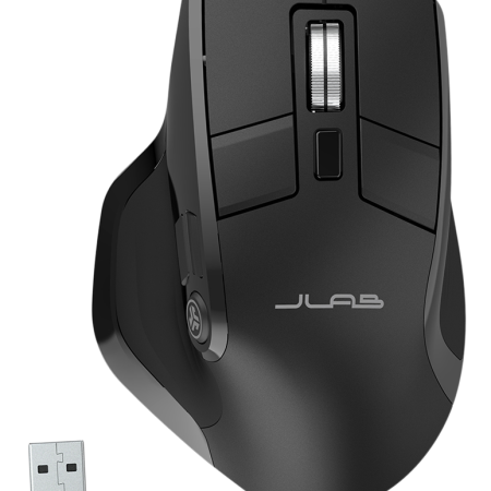 JLab Epic Multi-Device Full-Size Wireless Mouse, Black