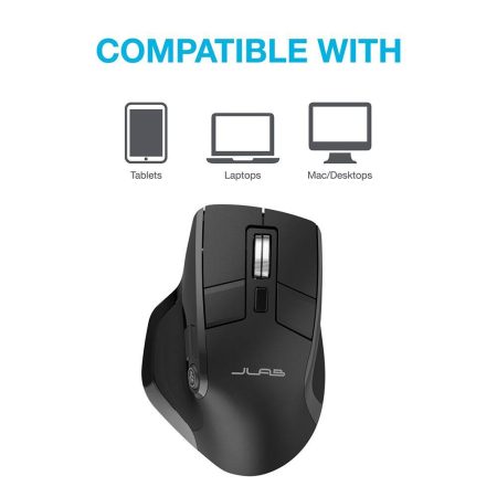 JLab Epic Multi-Device Full-Size Wireless Mouse, Black