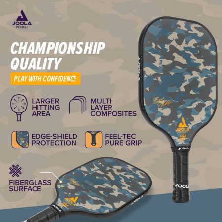 JOOLA Journey Camo Lightweight Fiberglass Graphite Pickleball Paddle/Racket, For Adults & Kids