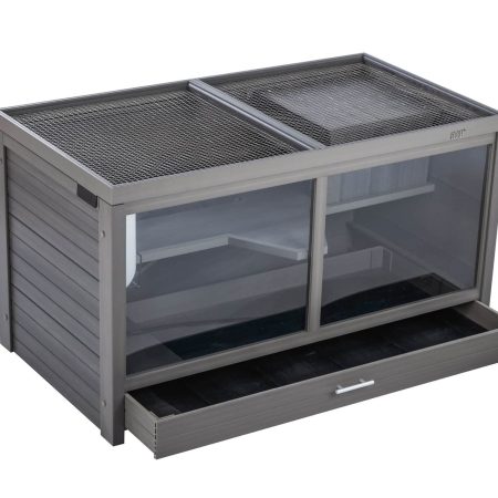 New Age Pet Jumbo Park Avenue Indoor Rabbit Hutch, Grey