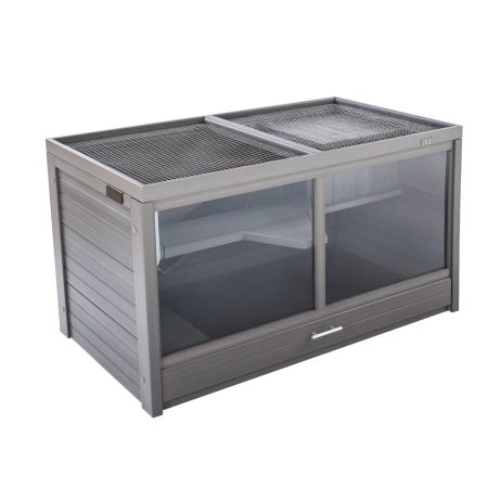 New Age Pet Jumbo Park Avenue Indoor Rabbit Hutch, Grey