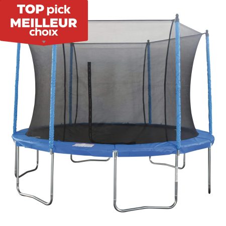 JumpTek Outdoor Round Trampoline with Safety Enclosure Set, 14-ft