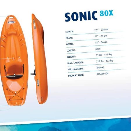 Pelican Sonic 80X/Sentinel 80X Sit-on 1-Person Kayak, 7.9-ft