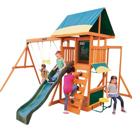 KidKraft Brightside Outdoor Cedar Lumber/Wooden Play Centre, Kids Ages 3-10